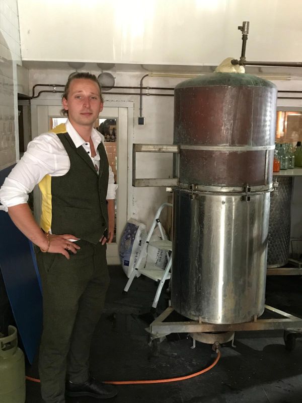 Jop bij zijn eerste ketel in 2016